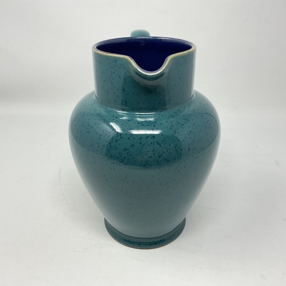 Denby Harlequin (retired) Stoneware 60 oz Blue Green Pitcher - Picture 9 of 11